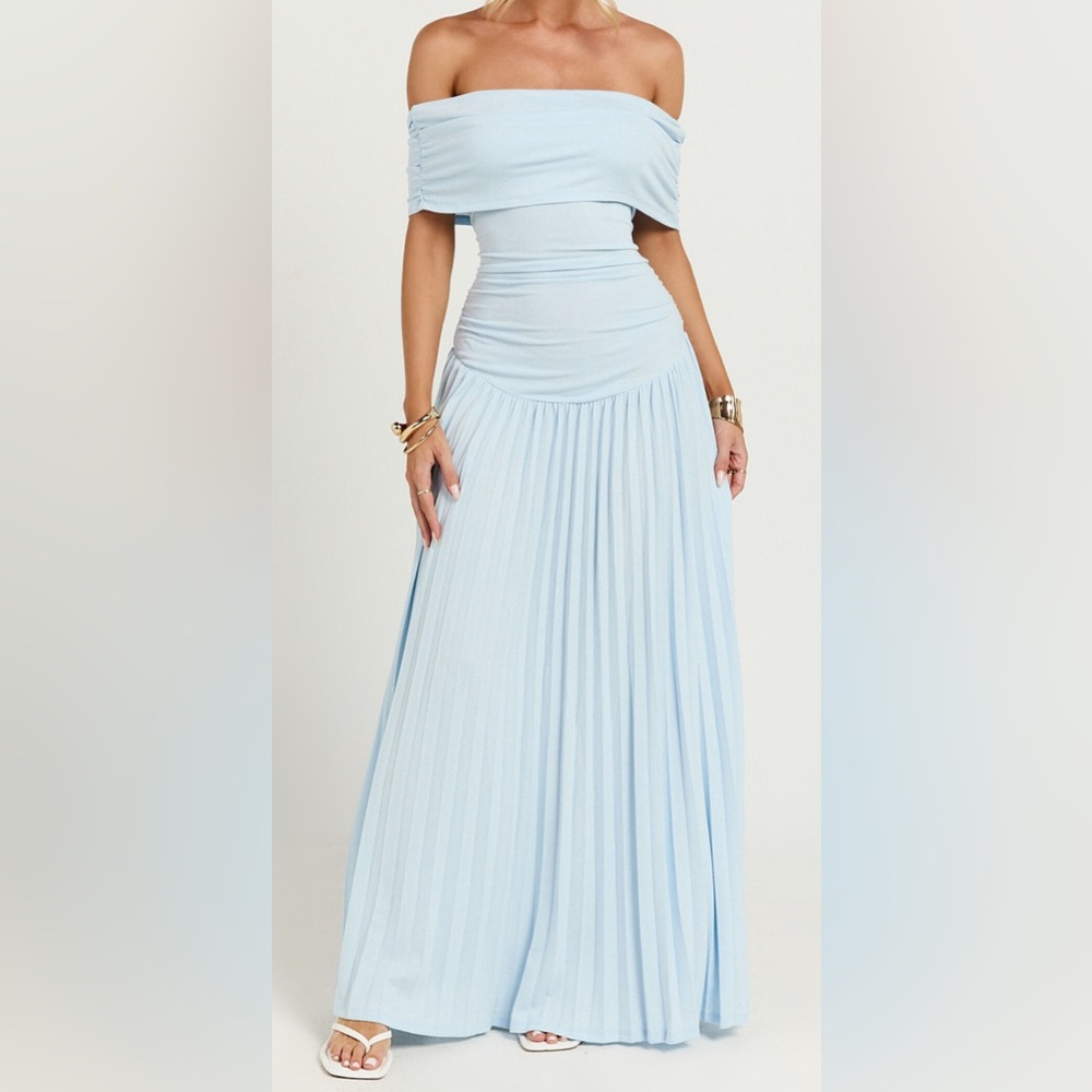 LIONESS - FIELD OF DREAMS MAXI DRESS IN SOFT BLUE